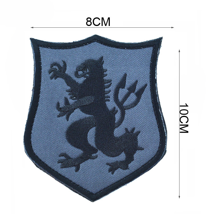 Velcro rankogalių pleistras – siuvinėtas Seal Commando Team 6-osios grupės emblem, dryžiai raštas, poliesteris