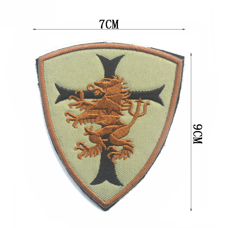 Velcro rankogalių pleistras – siuvinėtas Seal Commando Team 6-osios grupės emblem, dryžiai raštas, poliesteris