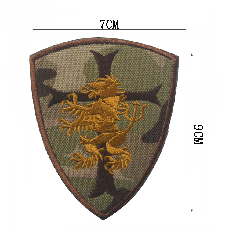 Velcro rankogalių pleistras – siuvinėtas Seal Commando Team 6-osios grupės emblem, dryžiai raštas, poliesteris