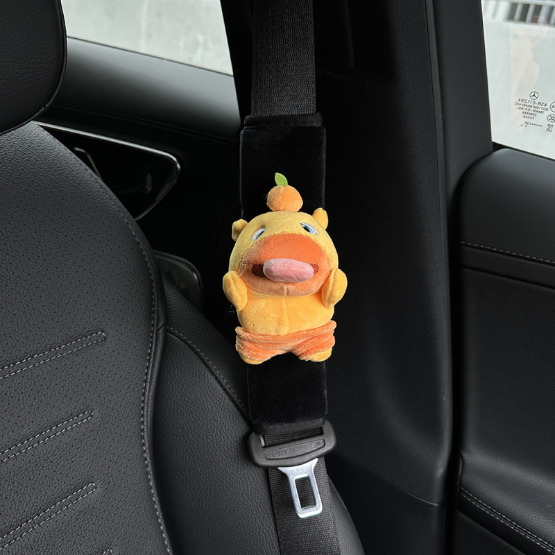 Pliša materiāla automašīnas drošības jostas plecu vāciņš, Capybara Lu Lu aksesuārs, iekšējā interjera dekorācija, pielāgojams, 60 g