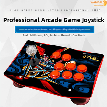 Arcade džojstiks – USB spēļu kontrolleris datoram un mobilajam, cīņu spēlēm, saderīgs ar KOF’97, vintage ABS korpuss, 4 GB atmiņa