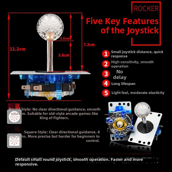 Arcade džojstiks – USB spēļu kontrolleris datoram un mobilajam, cīņu spēlēm, saderīgs ar KOF’97, vintage ABS korpuss, 4 GB atmiņa