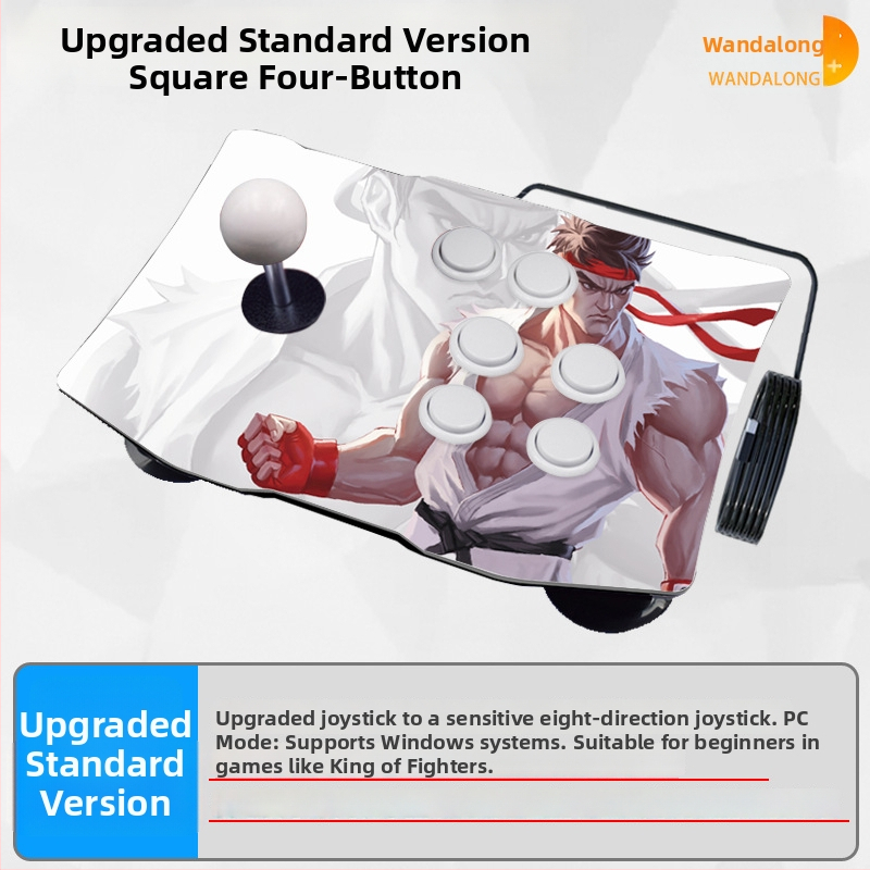 Arcade džojstiks – USB spēļu kontrolleris datoram un mobilajam, cīņu spēlēm, saderīgs ar KOF’97, vintage ABS korpuss, 4 GB atmiņa