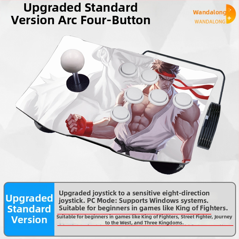 Arcade džojstiks – USB spēļu kontrolleris datoram un mobilajam, cīņu spēlēm, saderīgs ar KOF’97, vintage ABS korpuss, 4 GB atmiņa