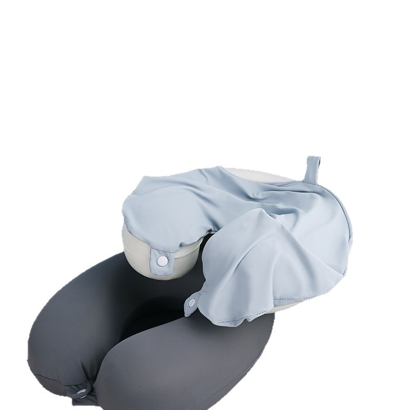 Perna pentru gât în formă de U cu spumă memory pentru călătorii, husă Ice Silk — design modern minimalist