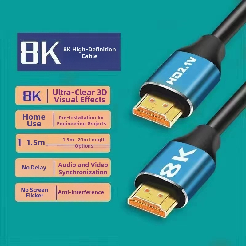 HDMI 2.1 8K Ultra-Clear kábel – univerzálny, pre TV, počítač, set-top box a projektor