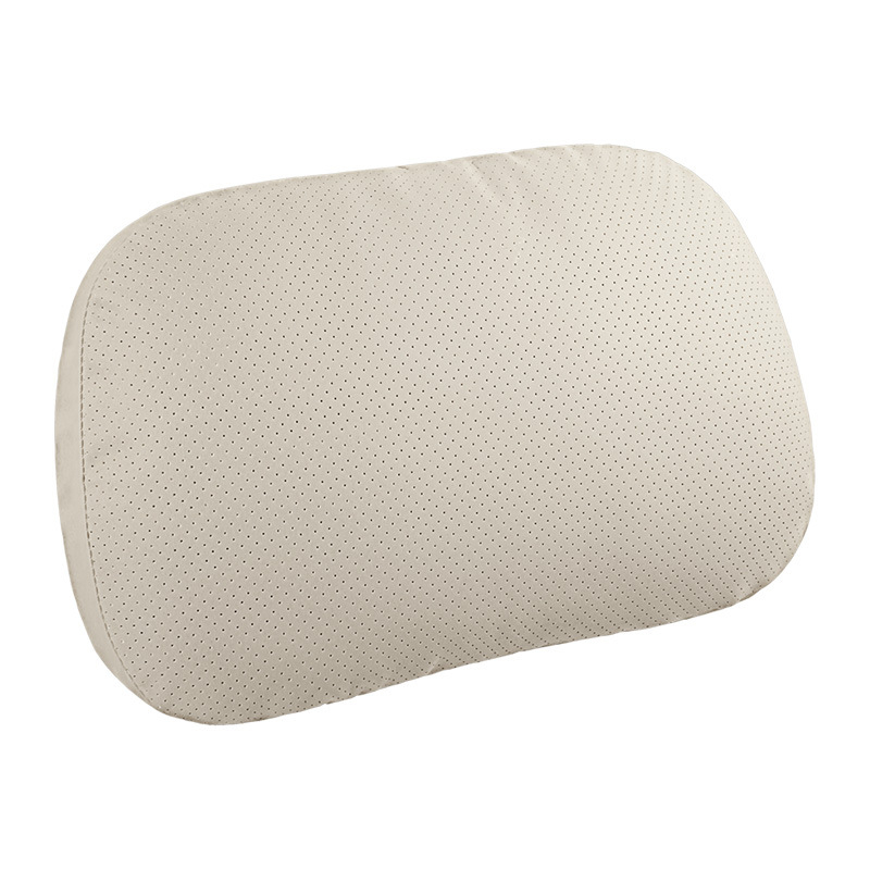 Μαξιλάρι κεφαλής αυτοκινήτου και οσφυϊκή στήριξη με μαξιλάρι λαιμού (δερμάτινο Νάπα, γέμισμα από μεταξωτές ίνες, παγκόσμια εφαρμογή, για όλες τις εποχές, επιχειρηματικό στυλ)