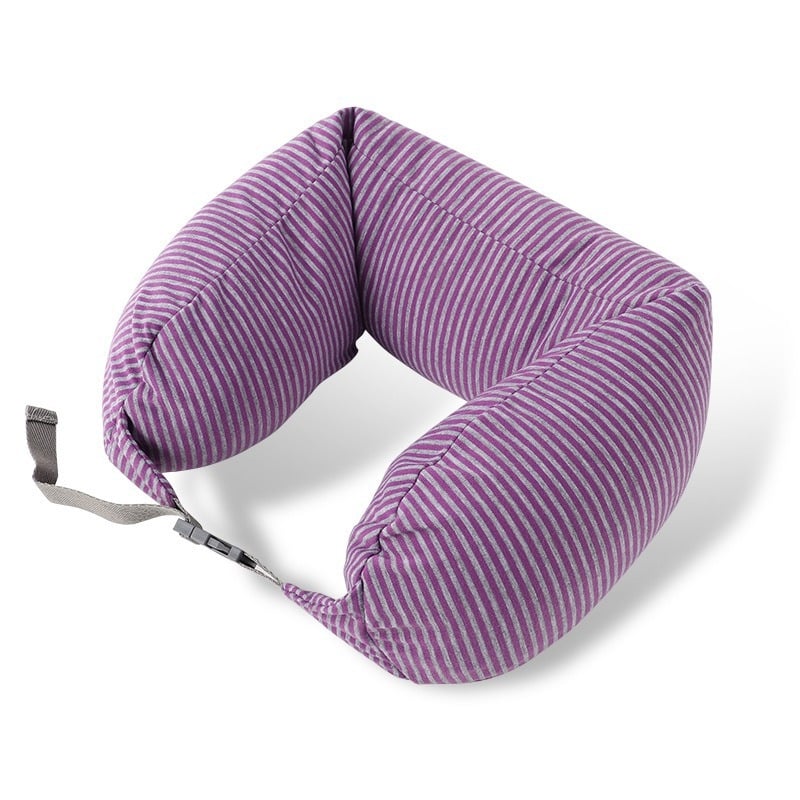 Pernă de gât în formă U, cu umplutură din particule de spumă, material din bumbac, stil Japonez, pernă de călătorie portabilă