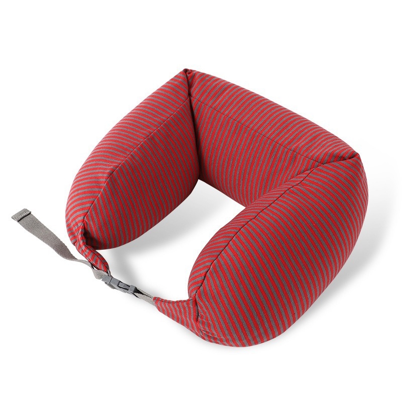 Pernă de gât în formă U, cu umplutură din particule de spumă, material din bumbac, stil Japonez, pernă de călătorie portabilă