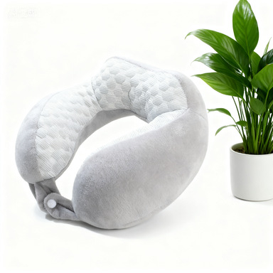 Pernă de gât în formă de U, cu umplutură PP cotton, țesătură catifelată Crystal Velvet, pernă de călătorie portabilă pentru mașină și drumuri lungi