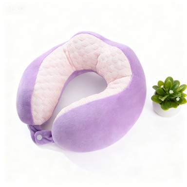 Pernă de gât în formă de U, cu umplutură PP cotton, țesătură catifelată Crystal Velvet, pernă de călătorie portabilă pentru mașină și drumuri lungi