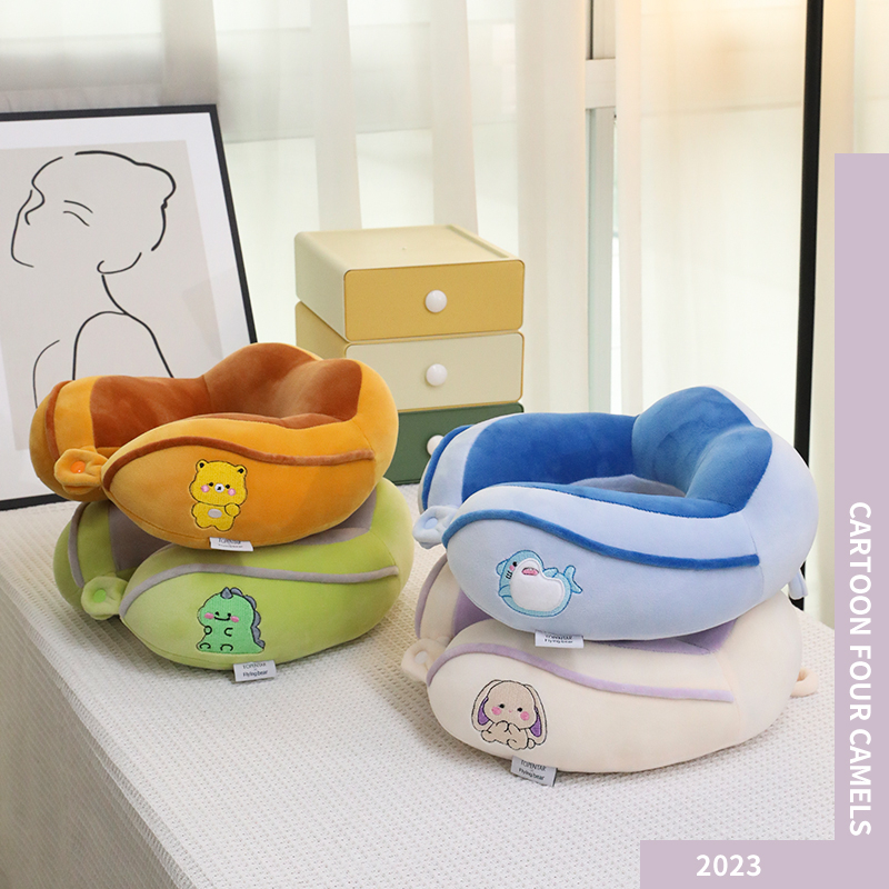 Pernă de gât în formă de U, cu umplutură PP cotton, țesătură catifelată Crystal Velvet, pernă de călătorie portabilă pentru mașină și drumuri lungi