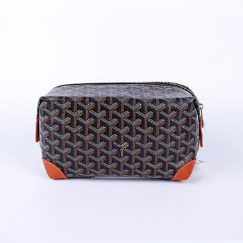 Bőr toalett- és kozmetikai táska - Uniszex, mintás betűvel, vízálló, másodlagos tehénbőr, belső poliészter-pamut bélés