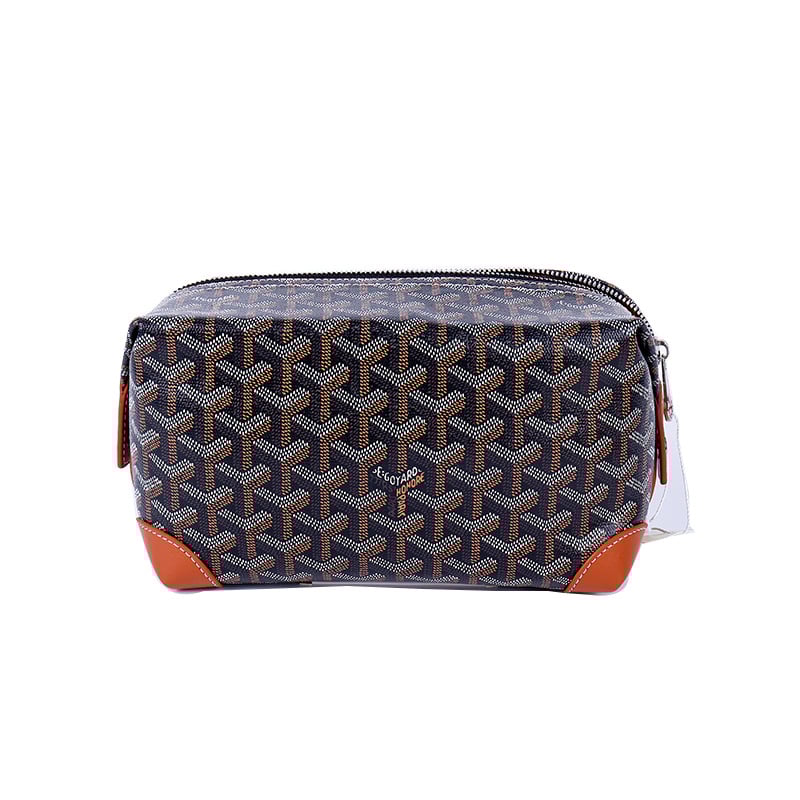 Bőr toalett- és kozmetikai táska - Uniszex, mintás betűvel, vízálló, másodlagos tehénbőr, belső poliészter-pamut bélés