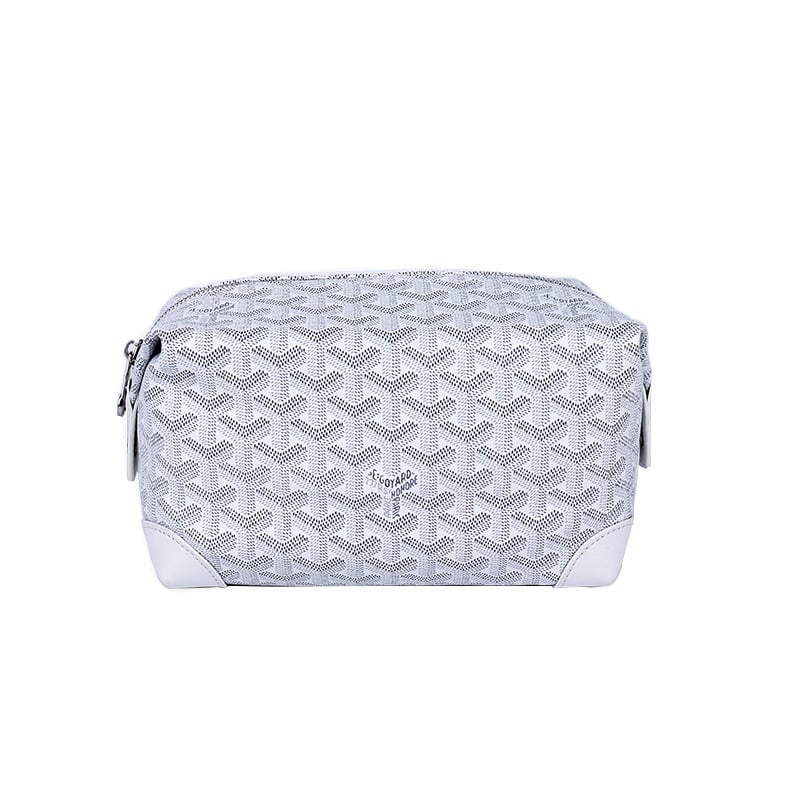 Bőr toalett- és kozmetikai táska - Uniszex, mintás betűvel, vízálló, másodlagos tehénbőr, belső poliészter-pamut bélés