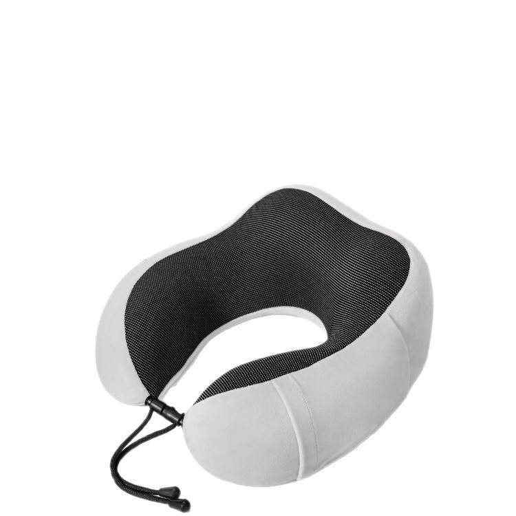 Perne de gât în formă de U, spumă cu memorie, husă din pluș scurt, suport ergonomic pentru gât, logo personalizabil