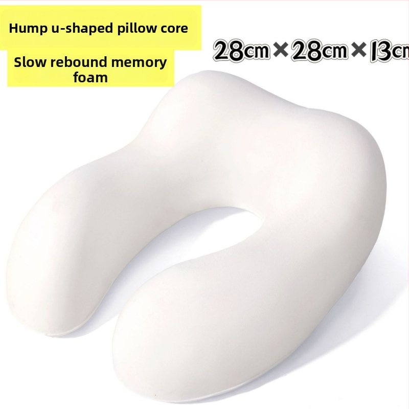 Perne de gât în formă de U, spumă cu memorie, husă din pluș scurt, suport ergonomic pentru gât, logo personalizabil