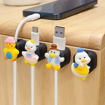 Organizator de cabluri pentru birou cu prindere magnetică pentru cabluri de date și încărcare, design drăguț de desen animat, material ABS; importat: Nu; categorie: alte echipamente de finisare și protecție împotriva prafului