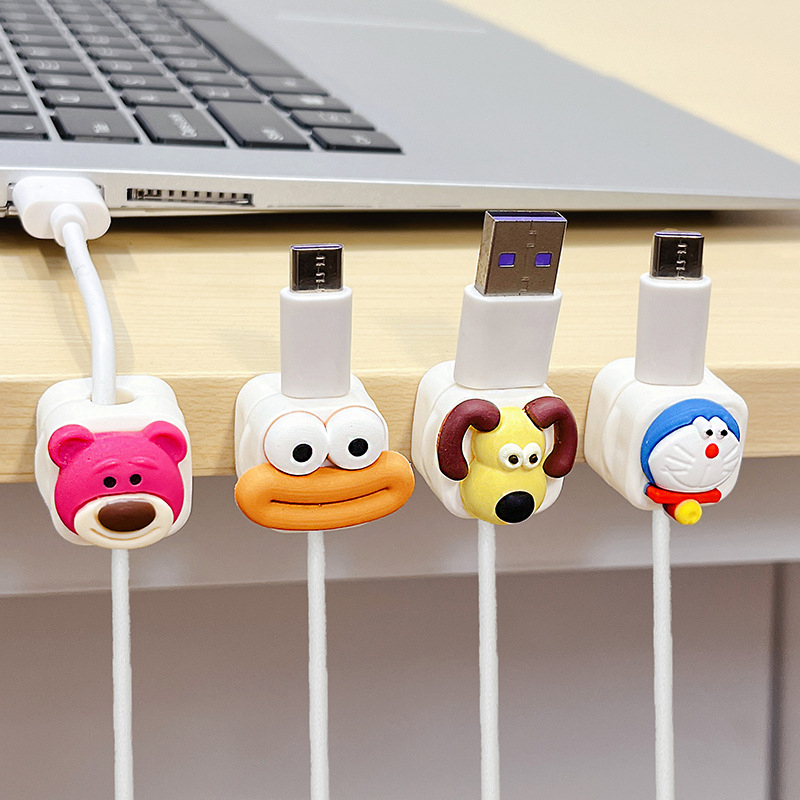 Organizator de cabluri pentru birou cu prindere magnetică pentru cabluri de date și încărcare, design drăguț de desen animat, material ABS; importat: Nu; categorie: alte echipamente de finisare și protecție împotriva prafului