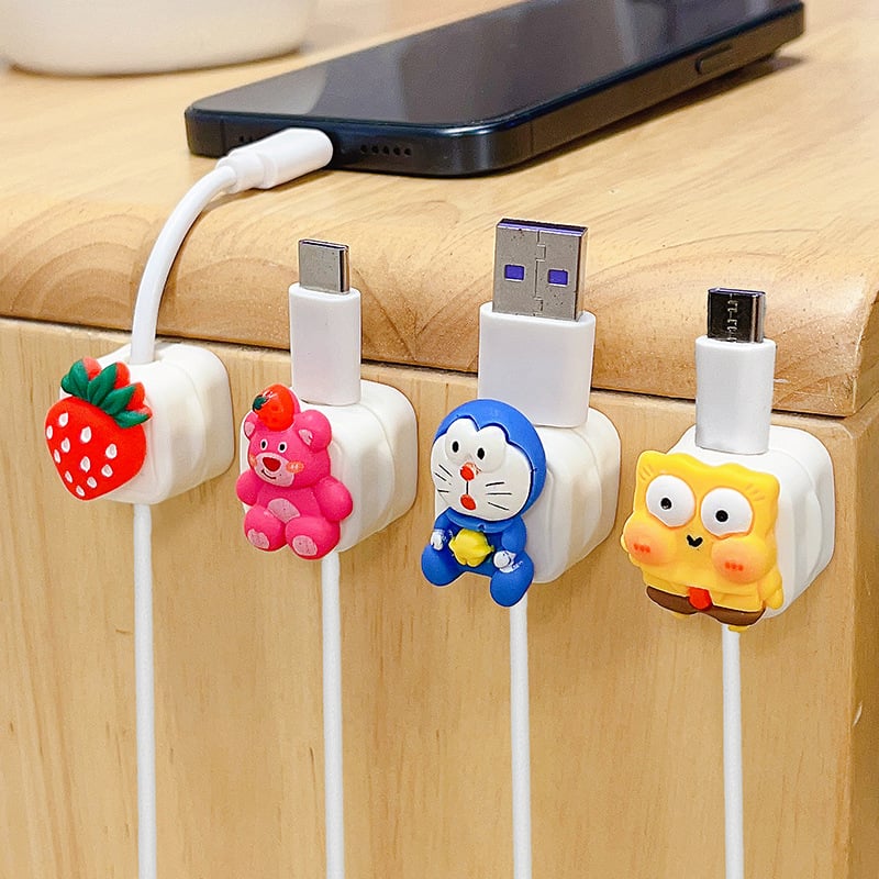 Organizator de cabluri pentru birou cu prindere magnetică pentru cabluri de date și încărcare, design drăguț de desen animat, material ABS; importat: Nu; categorie: alte echipamente de finisare și protecție împotriva prafului