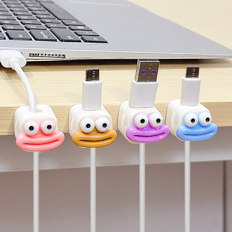 Organizator de cabluri pentru birou cu prindere magnetică pentru cabluri de date și încărcare, design drăguț de desen animat, material ABS; importat: Nu; categorie: alte echipamente de finisare și protecție împotriva prafului
