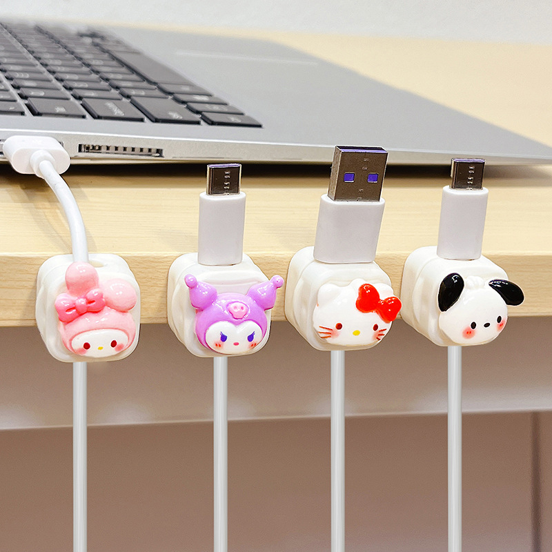 Organizator de cabluri pentru birou cu prindere magnetică pentru cabluri de date și încărcare, design drăguț de desen animat, material ABS; importat: Nu; categorie: alte echipamente de finisare și protecție împotriva prafului