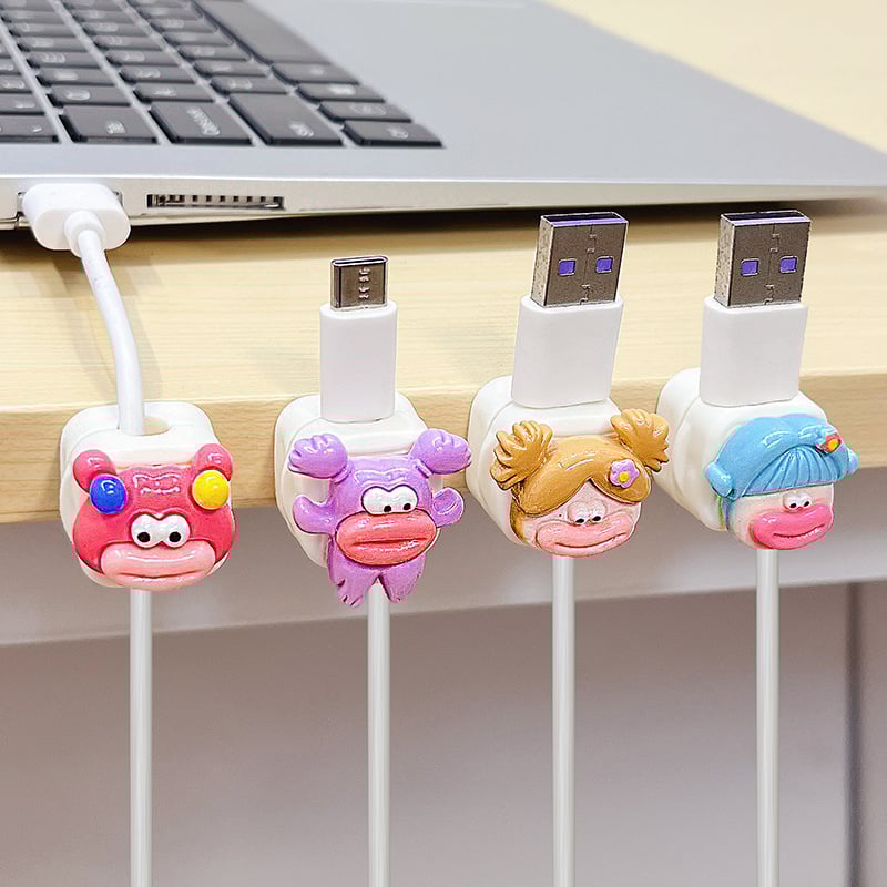 Organizator de cabluri pentru birou cu prindere magnetică pentru cabluri de date și încărcare, design drăguț de desen animat, material ABS; importat: Nu; categorie: alte echipamente de finisare și protecție împotriva prafului
