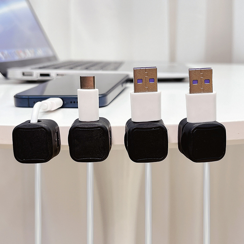 Organizator de cabluri pentru birou cu prindere magnetică pentru cabluri de date și încărcare, design drăguț de desen animat, material ABS; importat: Nu; categorie: alte echipamente de finisare și protecție împotriva prafului