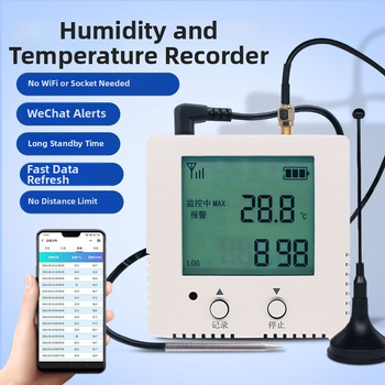 GPRS регистратор на температура и влажност с безжично дистанционно мониториране и аларма за оранжерийно отглеждане, мобилно приложение