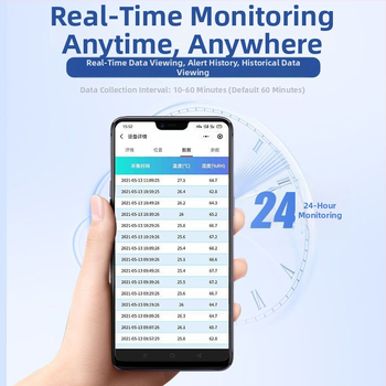 GPRS регистратор на температура и влажност с безжично дистанционно мониториране и аларма за оранжерийно отглеждане, мобилно приложение