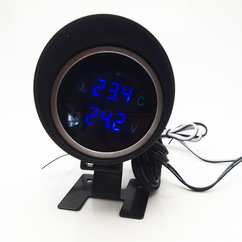 LCD automobilni mjerač temperature vode i voltmetar (2-u-1), 12V/24V univerzalno