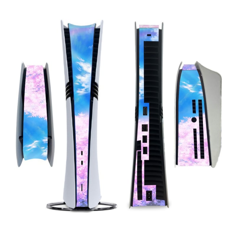 PS5 Pro vidurinė juosta – viso dangos lipdukas su anglies pluošto tekstūra, PVC plėvelė 0,2 mm, lengvas užklijavimas be likučių, suderinamas su PS5 Pro