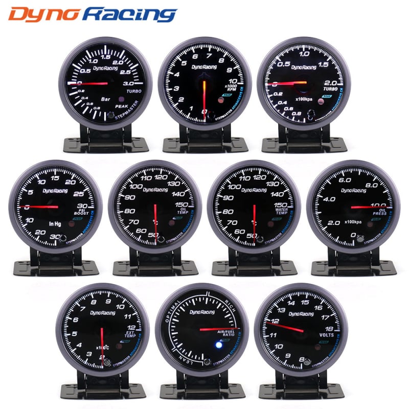 Dyno Racing 6200 LED prikaz automobilski mjerni instrument: analogni tahometar, turbo mjerač, temperatura vode, temperatura ulja, napon