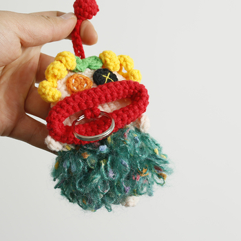 Θήκη για κλειδιά με χειροποίητο πλεκτό μαλλί, καρτούν ζωικού μοτίβου, unisex στυλ, χωρίς επένδυση