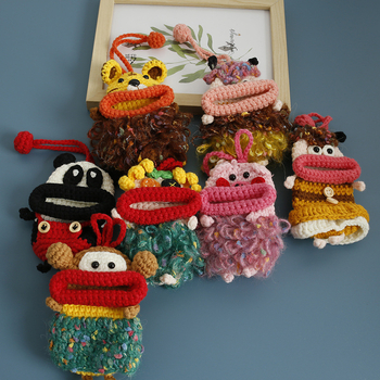 Θήκη για κλειδιά με χειροποίητο πλεκτό μαλλί, καρτούν ζωικού μοτίβου, unisex στυλ, χωρίς επένδυση