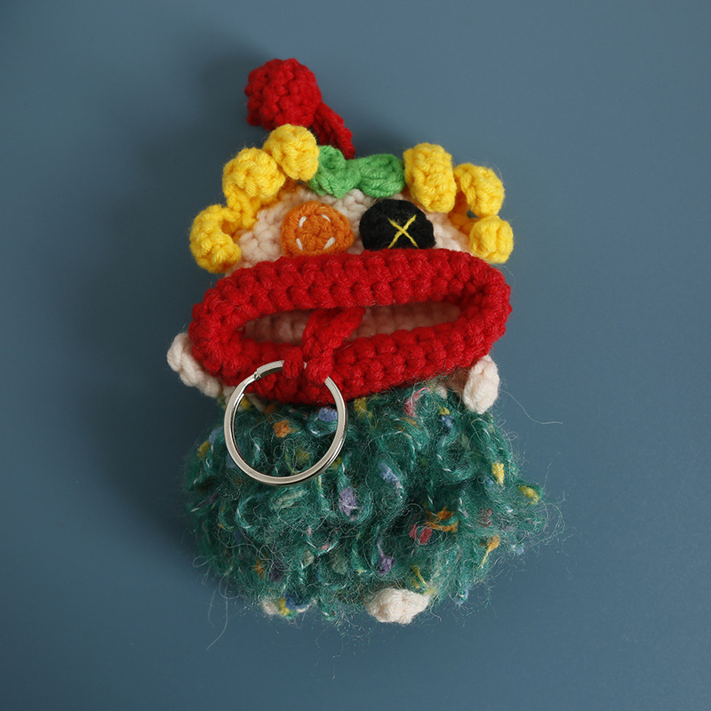 Θήκη για κλειδιά με χειροποίητο πλεκτό μαλλί, καρτούν ζωικού μοτίβου, unisex στυλ, χωρίς επένδυση