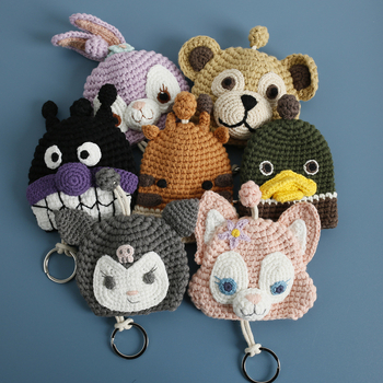 Θήκη κλειδιών, χειροποίητη πλεκτή από βαμβάκι, με ζωικό μοτίβο, unisex, άνοιξη 2025