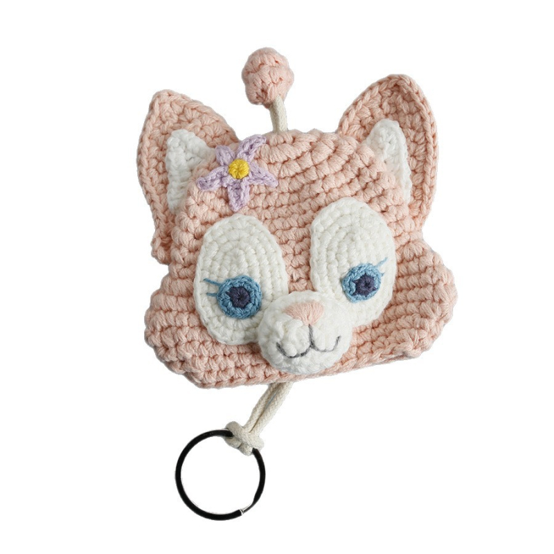 Θήκη κλειδιών, χειροποίητη πλεκτή από βαμβάκι, με ζωικό μοτίβο, unisex, άνοιξη 2025