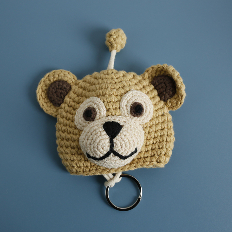 Θήκη κλειδιών, χειροποίητη πλεκτή από βαμβάκι, με ζωικό μοτίβο, unisex, άνοιξη 2025