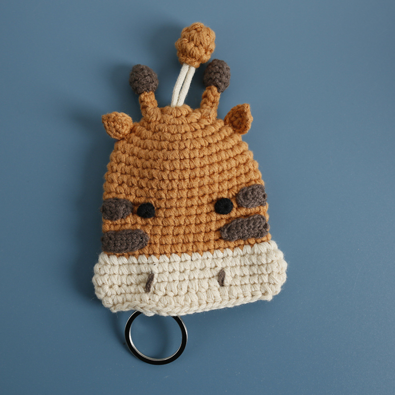 Θήκη κλειδιών, χειροποίητη πλεκτή από βαμβάκι, με ζωικό μοτίβο, unisex, άνοιξη 2025