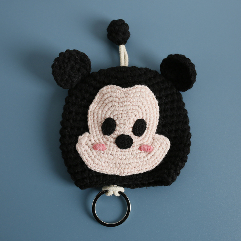 Θήκη κλειδιών, χειροποίητη πλεκτή από βαμβάκι, με ζωικό μοτίβο, unisex, άνοιξη 2025