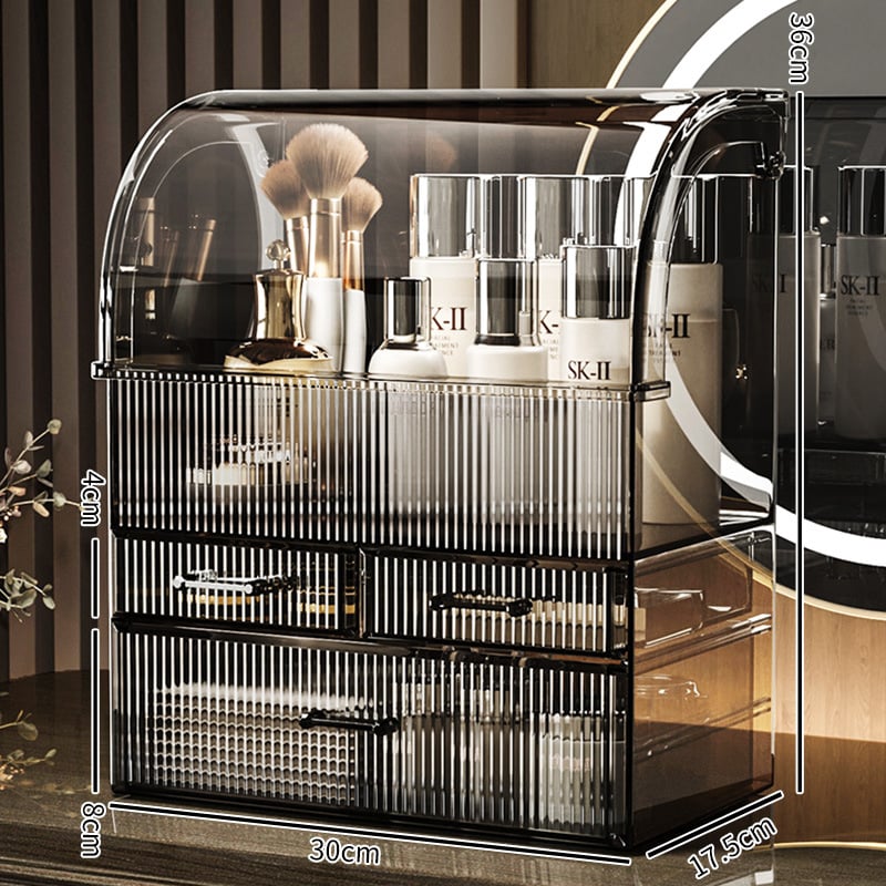 Ράφι αποθήκευσης καλλυντικών για γραφείο – πλαστικό, ανθεκτικό στη σκόνη, μεγάλη χωρητικότητα, οργάνωση περιποίησης δέρματος, κραγιόν και μάσκες