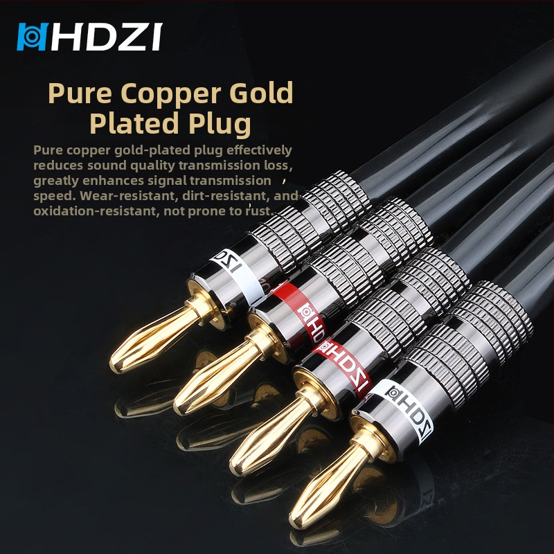 HHDZI kabel zvučnika – čisti bakar s posrebrenim slojem za glavne zvučnike, Hi-Fi kabel za spajanje, dvokanalni