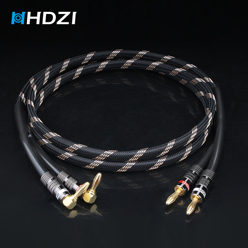 HHDZI kabel zvučnika – čisti bakar s posrebrenim slojem za glavne zvučnike, Hi-Fi kabel za spajanje, dvokanalni