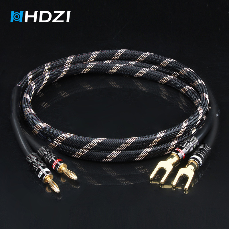 HHDZI kabel zvučnika – čisti bakar s posrebrenim slojem za glavne zvučnike, Hi-Fi kabel za spajanje, dvokanalni