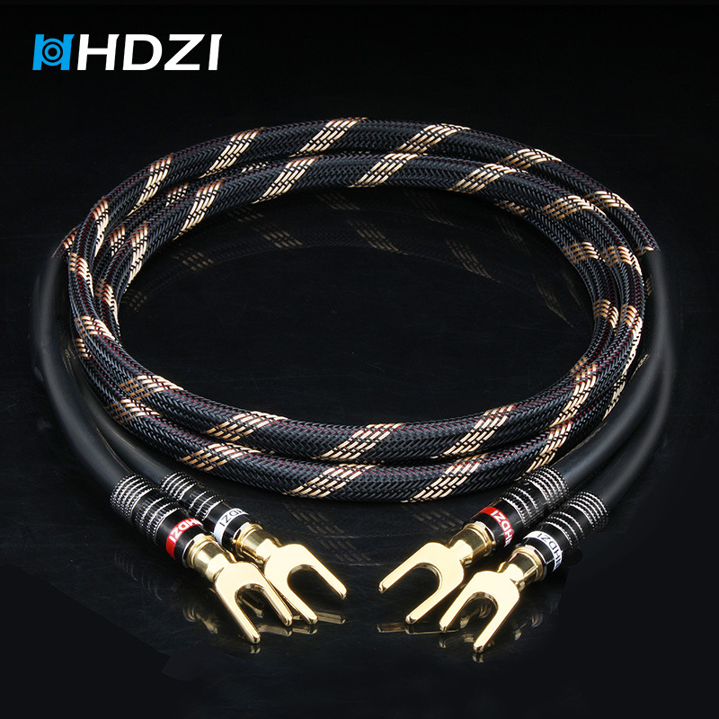 HHDZI kabel zvučnika – čisti bakar s posrebrenim slojem za glavne zvučnike, Hi-Fi kabel za spajanje, dvokanalni