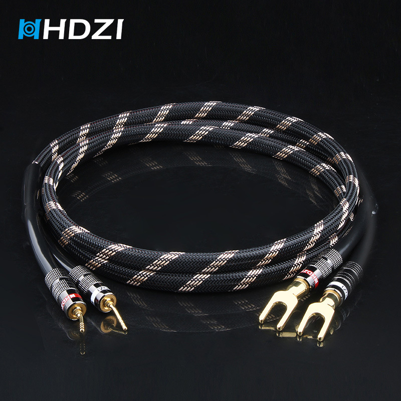 HHDZI kabel zvučnika – čisti bakar s posrebrenim slojem za glavne zvučnike, Hi-Fi kabel za spajanje, dvokanalni