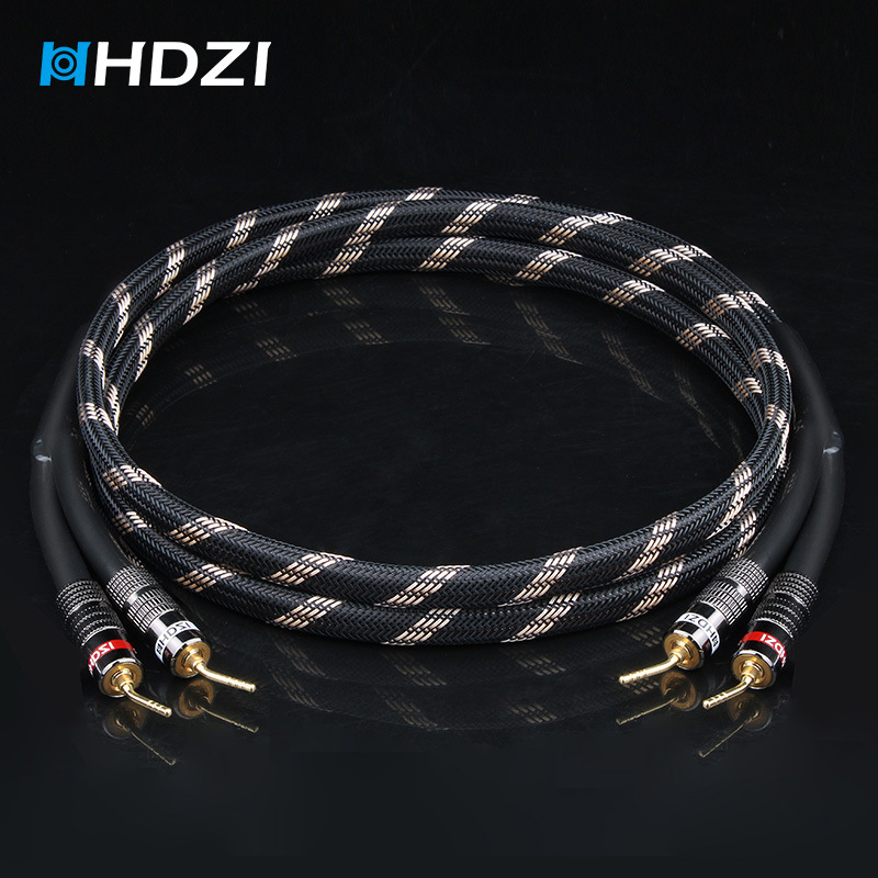 HHDZI kabel zvučnika – čisti bakar s posrebrenim slojem za glavne zvučnike, Hi-Fi kabel za spajanje, dvokanalni