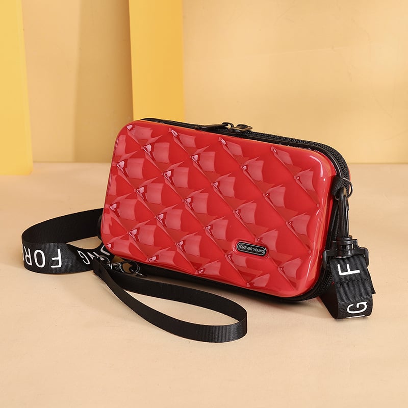 Козметична чанта с твърд корпус, водоустойчива PVC, разширение и цип, модел на райета