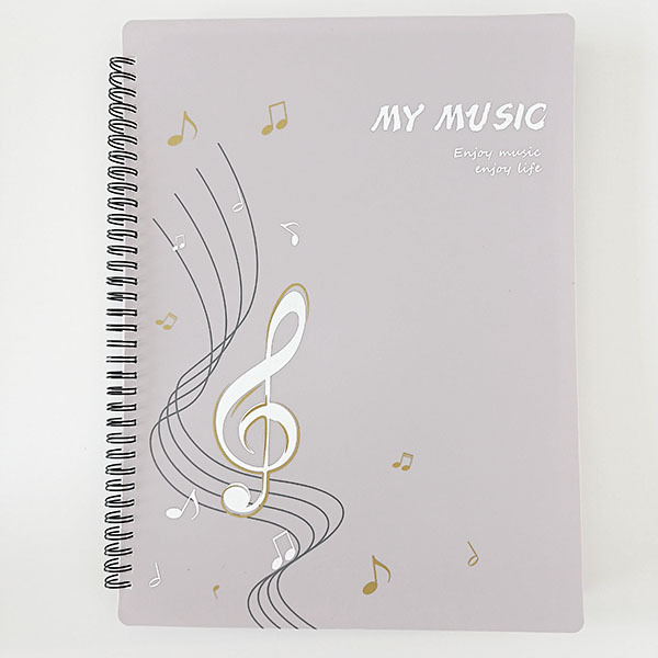 Папка за нотни листове за пиано с клип, пластмасова, регулируема, без отблясък, печат на лого